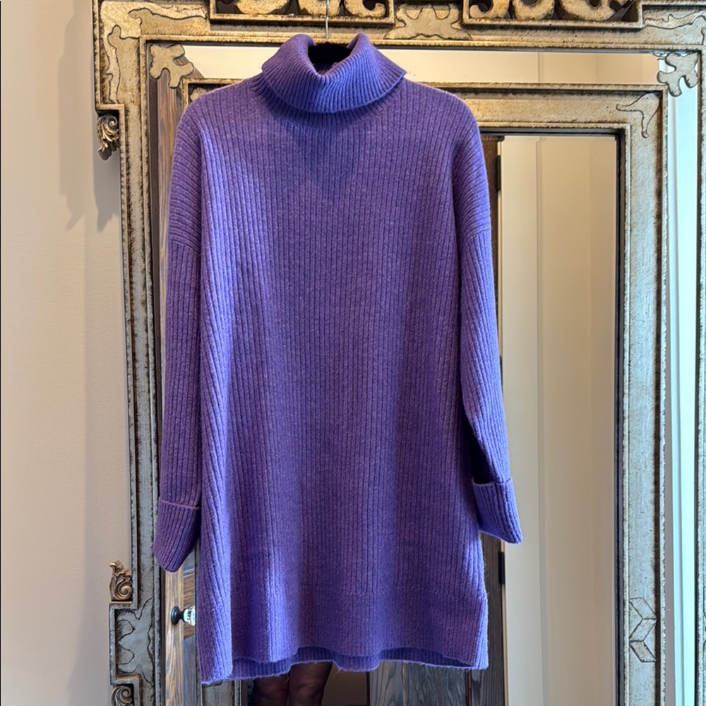 & Others Stories Purple Turtleneck Sweater Dress